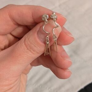 Silver Fashion Dangling Earrings